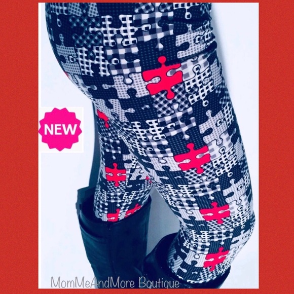 MomMe And More Pants - OS NEW Womens Puzzle Print Leggings Soft Yoga Pants (was $68)
